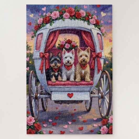 Schottischer Terrier Hund Valentinstag Puzzle (Vertikal)
