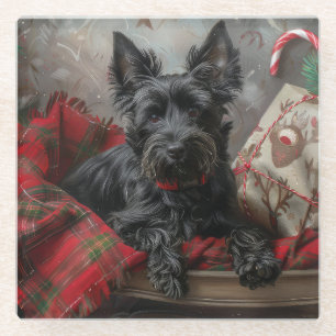 Schottischer Terrier Hund Weihnachtsfestlich Glasuntersetzer