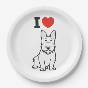 Schottischer Terrier-HundeCartoon Pappteller