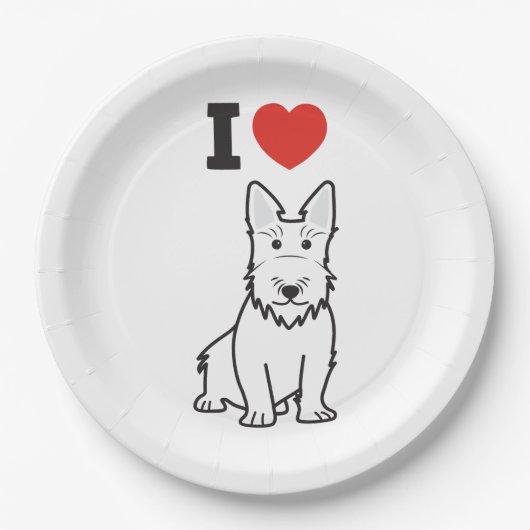Schottischer Terrier-HundeCartoon Pappteller (Vorderseite)