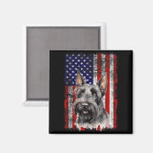 Schottischer Terrier-Hundefan Flagge 4. Juli Magnet (Vorderseite/Rückseite)