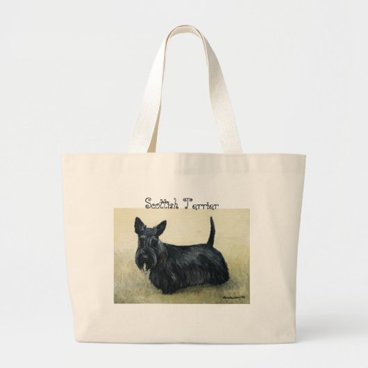 "Schottischer Terrier-" Hundekunst-Taschen-Tasche Jumbo Stoffbeutel (Vorne)