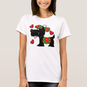 Schottischer Terrier im karierten Hut T-Shirt