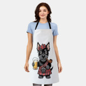 Schottischer Terrier im Schottenkaro-Kilt mit Bier Schürze (Getragen)