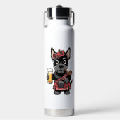 Schottischer Terrier im Schottenkaro-Kilt mit Bier Trinkflasche (Vorderseite)