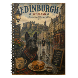 Schottischer Terrier in Edinburgh Vintage Reise Ku Notizblock