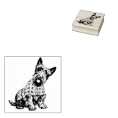 Schottischer Terrier in karierter Jacke - Stempel (Stempel)