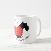 Schottischer Terrier in rotem Karo-Pullover Kaffeetasse (VorderseiteRechts)