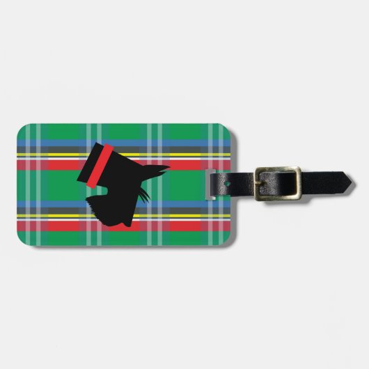 Schottischer Terrier-karierter Gepäck-Umbau Gepäckanhänger (Vorderseite horizontal)