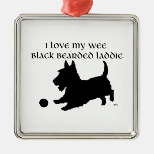 Schottischer Terrier - Kleiner schwarzer bärtiger  Ornament Aus Metall