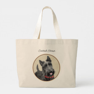 Schottischer Terrier Malerei Schwarz Originale Hun Jumbo Stoffbeutel