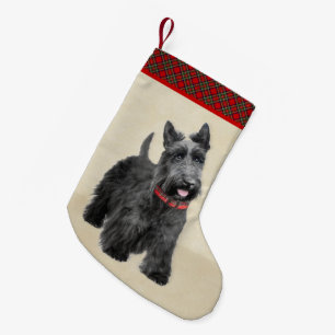 Schottischer Terrier Malerei - Süße Original-Hunde Kleiner Weihnachtsstrumpf