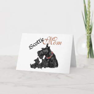 Schottischer Terrier-Mama und Welpen zum Muttertag Karte