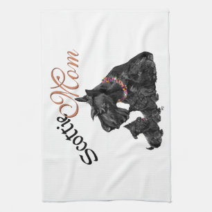 Schottischer Terrier-Mama & Welpen Handtuch