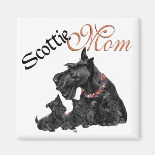 Schottischer Terrier-Mama & Welpen Magnet