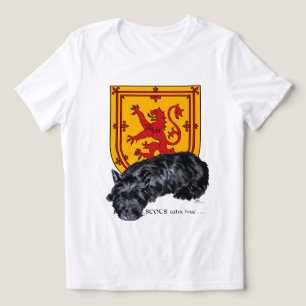 Schottischer Terrier mit Lion Rampant Tri-Blend Shirt