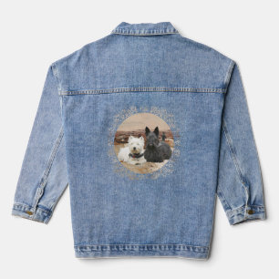 Schottischer Terrier mit Westie Jeansjacke