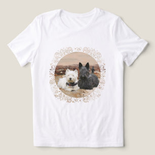 Schottischer Terrier mit Westie Tri-Blend Shirt