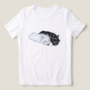 Schottischer Terrier mit Westie Tri-Blend Shirt