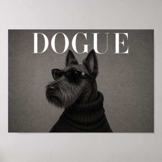Schottischer Terrier Mode-Editorial-Hunde-Kunst-Dr Poster (Vorne)