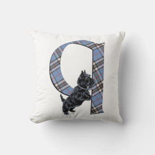Schottischer Terrier Monogramm Q Kissen