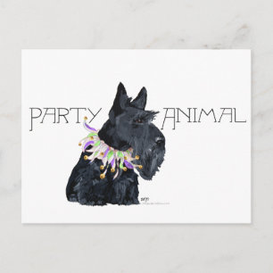 Schottischer Terrier Party Animal Einladungspostkarte