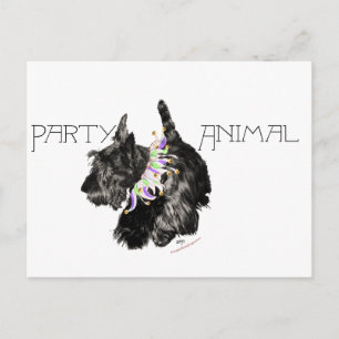Schottischer Terrier Party Tier Einladungspostkarte