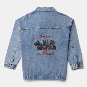 Schottischer Terrier Patriotische US-Flagge Jeansjacke