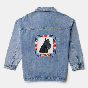 Schottischer Terrier Patriotische US-Flagge Jeansjacke
