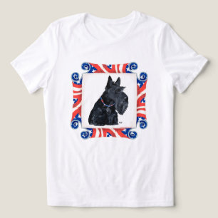 Schottischer Terrier Patriotische US-Flagge Tri-Blend Shirt