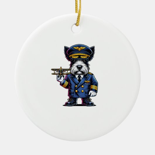 Schottischer Terrier-Pilot Keramik Ornament (Vorne)