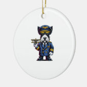 Schottischer Terrier-Pilot Keramik Ornament (Links)