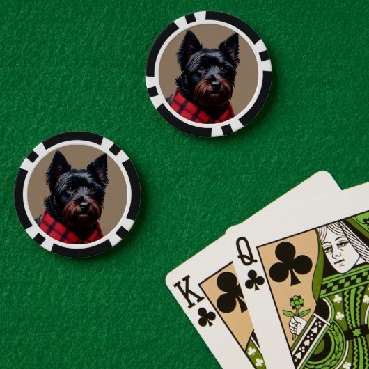Schottischer Terrier Pokerchips (Pokertisch (doppelt))
