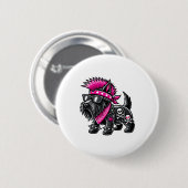 Schottischer Terrier Punk-Musik Button (Vorne & Hinten)