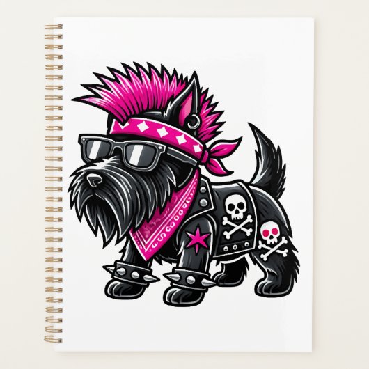 Schottischer Terrier Punk-Musik Planer (Vorderseite)