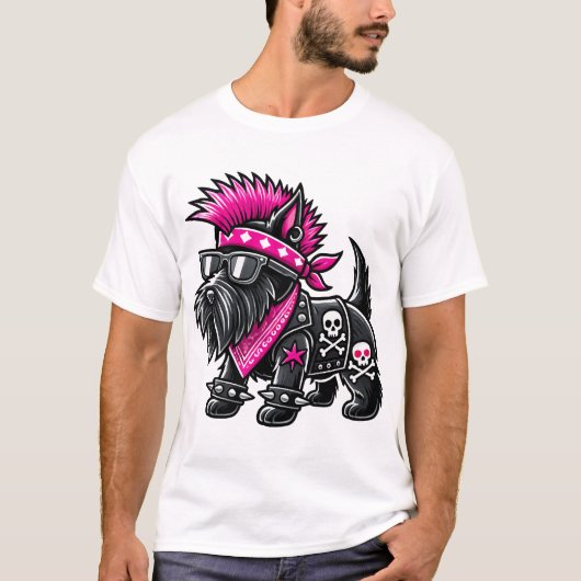 Schottischer Terrier Punk-Musik T-Shirt (Vorderseite)