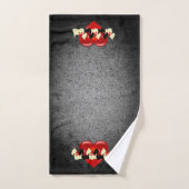 Schottischer Terrier/rotes Herz/Roter Bogen/Granit Badhandtuch Set (Handtuch)