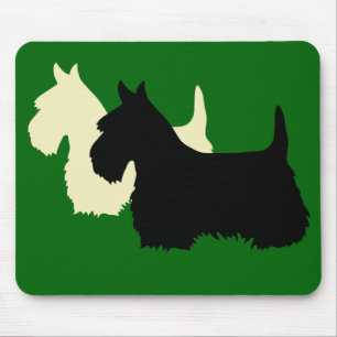 Schottischer Terrier Schwarz/Weizen Silhouette Mousepad