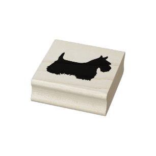 Schottischer Terrier, schwarze Silhouette, Gummistempel