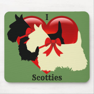 Schottischer Terrier schwarze Silhouette, Schottla Mousepad