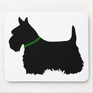 Schottischer Terrier schwarze Silhouette, Schottla Mousepad