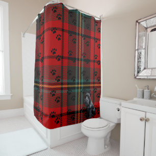 Schottischer Terrier (Scotty) Tartan.  Duschvorhang