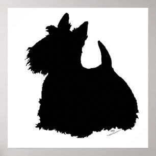 Schottischer Terrier Silhouette Poster