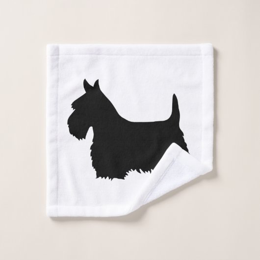 Schottischer Terrier, Silhouette - wählen Sie Ihre Badhandtuch Set (Waschlappen)