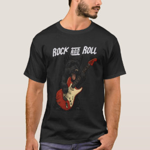 Schottischer Terrier spielt Gitarre Rock and Roll  T-Shirt