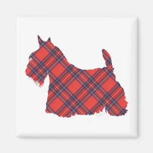 Schottischer Terrier Stewart Tartan Magnet