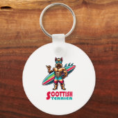 Schottischer Terrier Surfer Schlüsselanhänger (Vorderseite)
