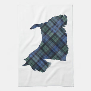 Schottischer Terrier Tartan Silhouette Küchentuch