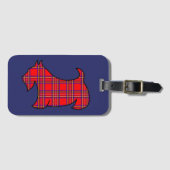 Schottischer Terrier-Taschetag im Karomuster Gepäckanhänger (Vorderseite (Horizontal))