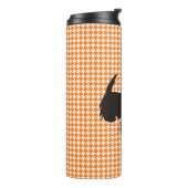 Schottischer Terrier tumbler, Orange-Hahnentrittmu Thermosbecher (Nach links gedreht)
